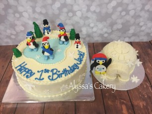 Penguins and Igloo Smash Cake