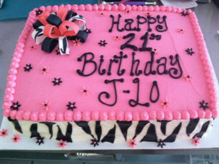 Pink Zebra Sheet Cake