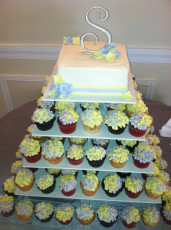 Hydrangea Cupcake Tower