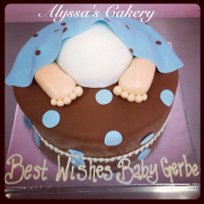 Brown and Blue Baby Bottom