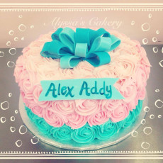 Pink and Teal Rosettes