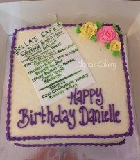 Menu Birthday Cake