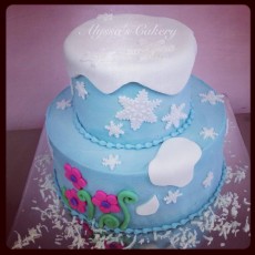 Frozen tiered cake