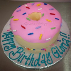 Pink Frosted Donut Cake!