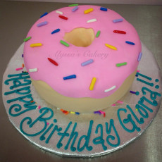 Pink Frosted Donut Cake!