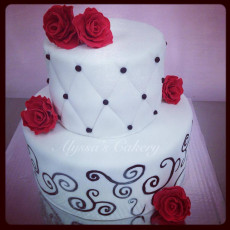 Elegant Red White Black