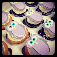 Grey and Purple Owls