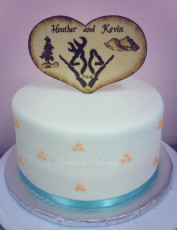 Tiffany blue and Orange Cutting Cake