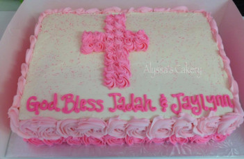 Pink Rosette Cross
