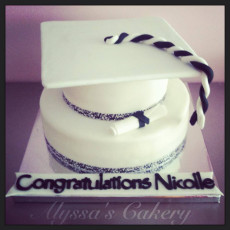 2 Tiered Damask Graduation Cap