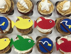 Fish and Beach Cupcakes