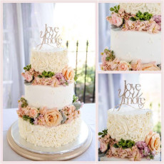 Fresh Flowers and Buttercream Rose Ruffles