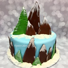 Mountain themed Birthday Cake