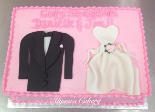 Bride and Groom Bridal Shower Cake