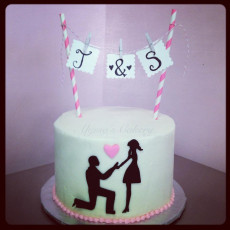 Pink Engagement Cake