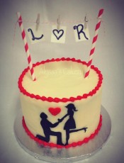 Red Engagement Cake
