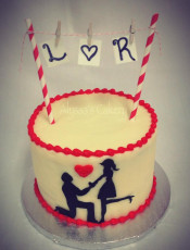 Red Engagement Cake