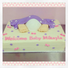 Purple and Pink Bow Baby Bottom