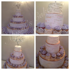 Birch Cupcake Tower-Lace Vintage