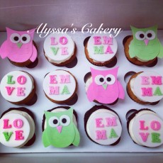 Pink and Lime Green Owls