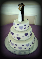 Purple Heart Wedding Cake