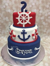 Nautical Anchor Tiered Cake