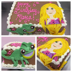 Tangled Square Cake