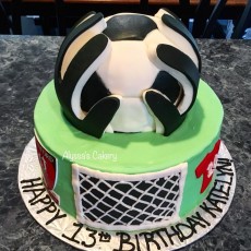 Soccer Goalie Tiered Cake
