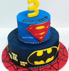 Superhero Tiered 3rd Birthday Cake