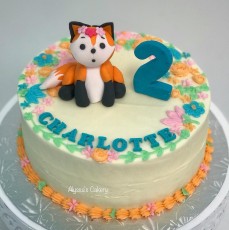 Fox Floral Cake