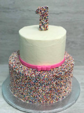 Nonperil Sprinkle Hot Pink 1st Birthday