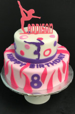 Gymnastics Girly Zebra Tiered Cake