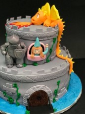 Knight/Dragon Castle Tiered Cake