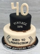 Vintage Aged to Perfection Tiered Cake