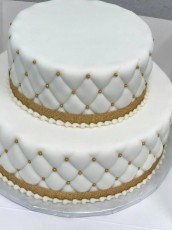White and Gold Quilted Pattern