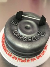 Barbell 50th Birthday Cake