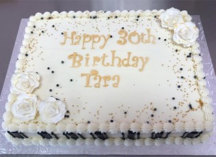 30th Birthday Black and Gold Sheet Cake