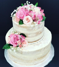 Semi Naked Cake with Fresh Flowers