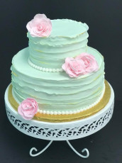 Pale Mint Green + Pink Roses