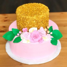 Pink, Gold & Fondant Flowers