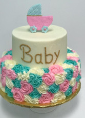 Pink/Blue/White Rosettes