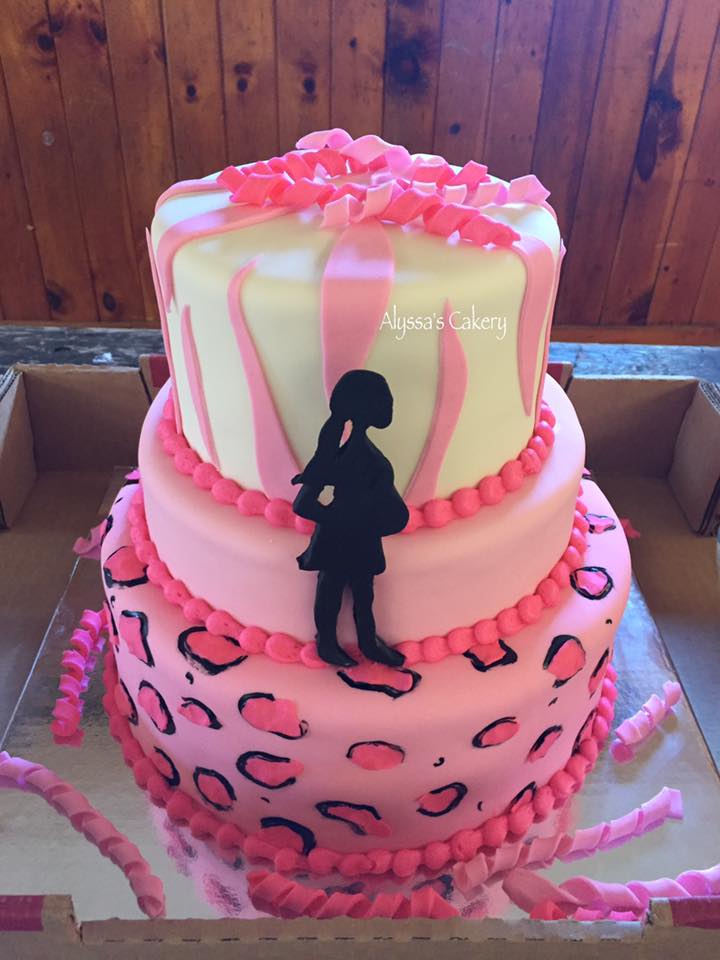 Pink Leopard Print Baby Shower Cake