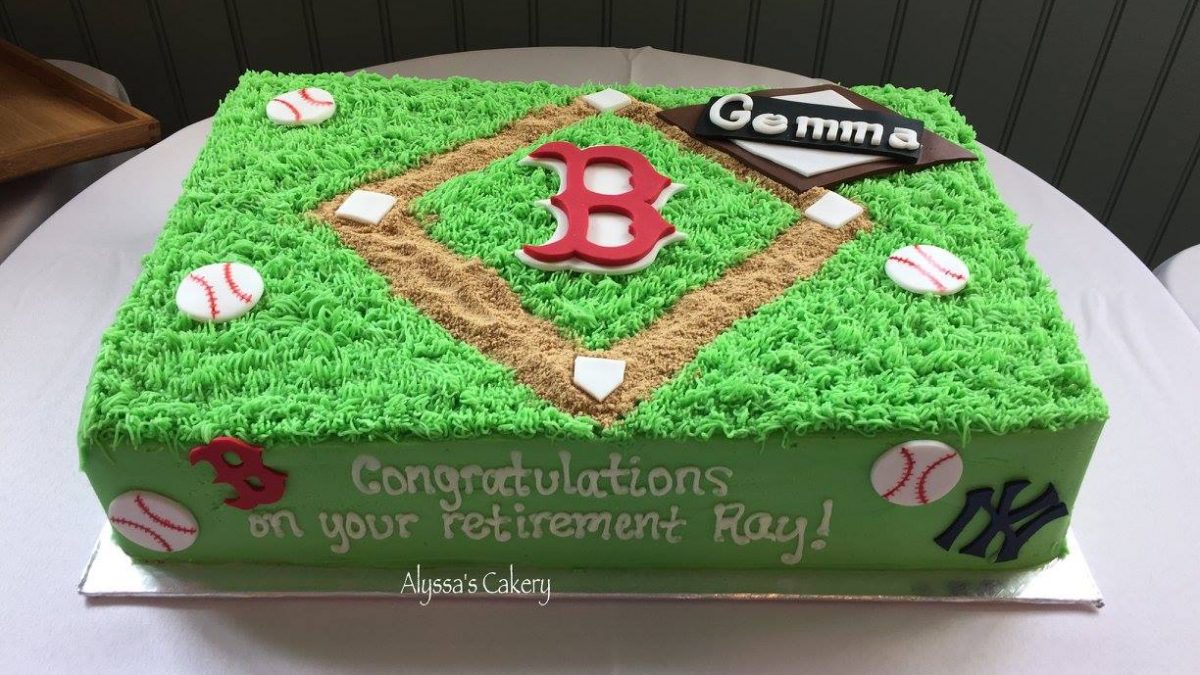 Red Sox Baseball Sheet Cake - Alyssas Cakery