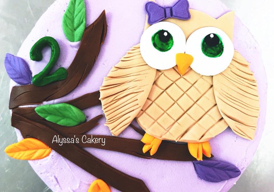 Owl Cake for a baby shower. Made from a round cake pan | Торт